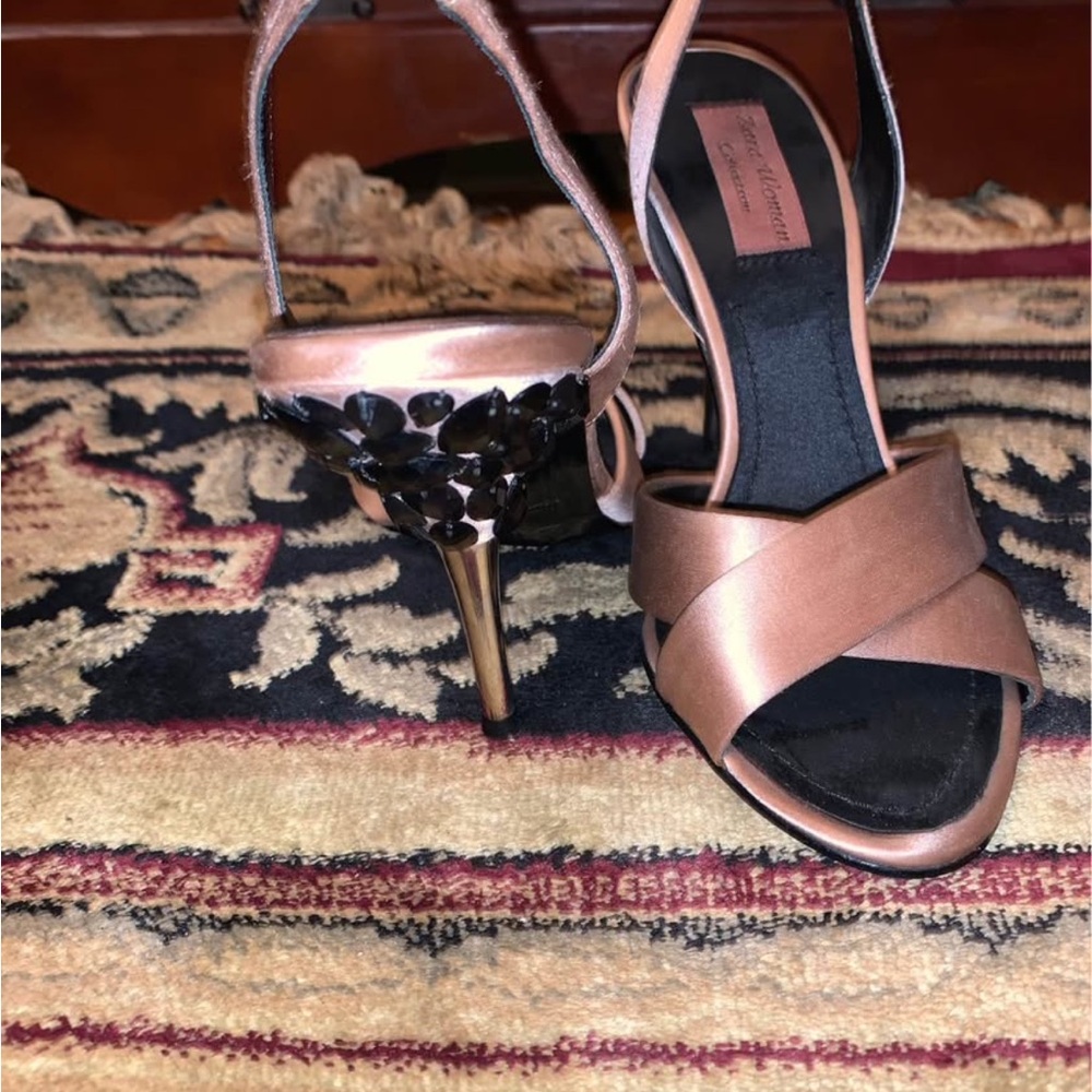 Zara Bronze and Black Heels
